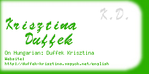 krisztina duffek business card